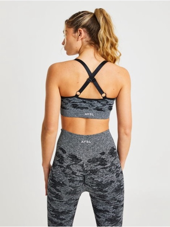 AYBL Evolve Camo Seamless Sports Bra - Black Size Large - Picture 2 of 6